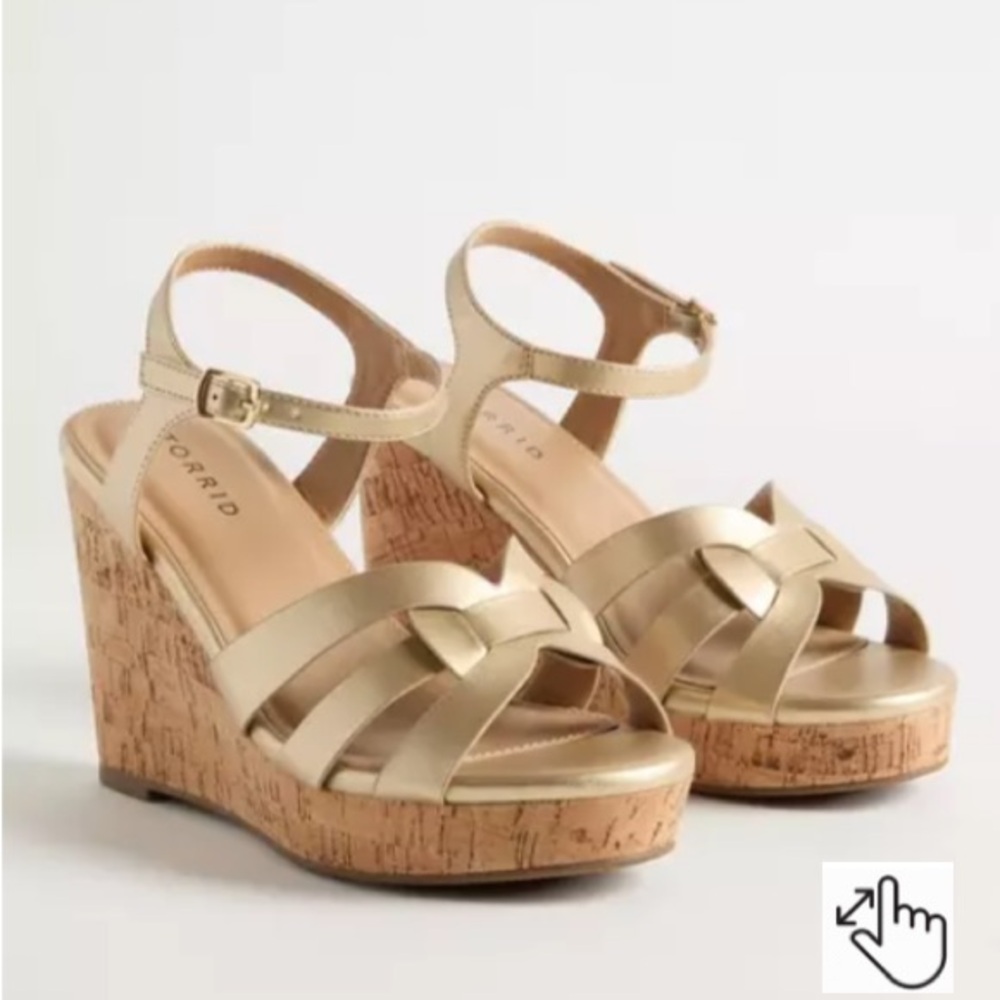 Torrid Gold Cork Wedge Sandals